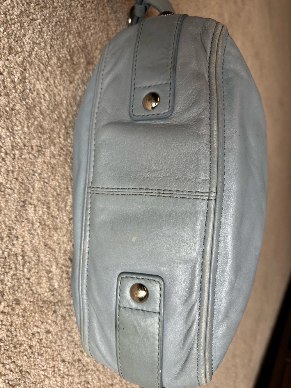 Coach Pebbled Leather Shoulder Bag in Pale Blue - Picture 5 of 10